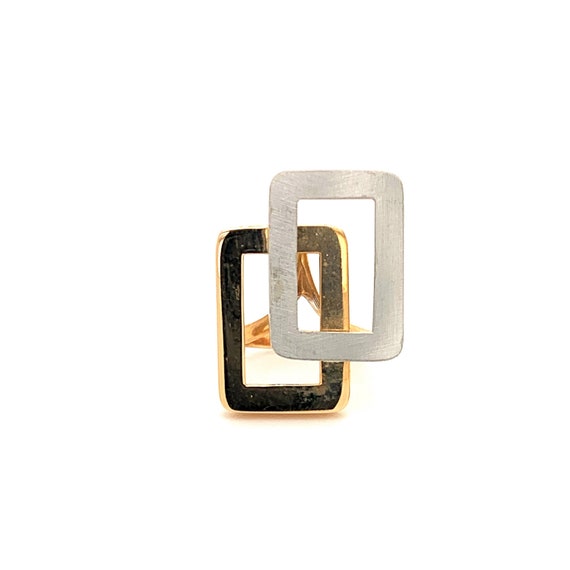 Gold Ring for Women, Gold Structural Ring, Geomet… - image 2