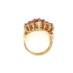 Vintage Ruby Ring, Ruby Ring, Half Eternity Ring ,Vintage Jewelry, Antique Ruby Ring, Ruby Diamond Ring, Marquise Ruby Ring, July Birthstone image 7