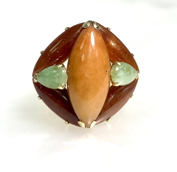 Brown jade, Brown jade ring, jade, jadeite ring, … - image 3