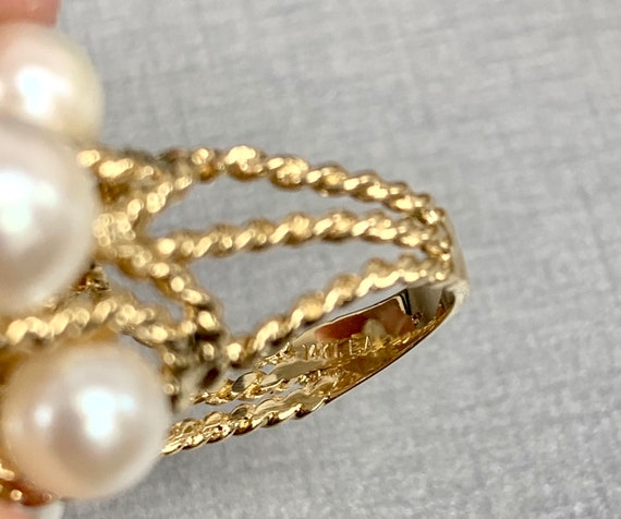 Pearl Ring, Vintage Pearl Ring, Pearl Gold Ring, … - image 10