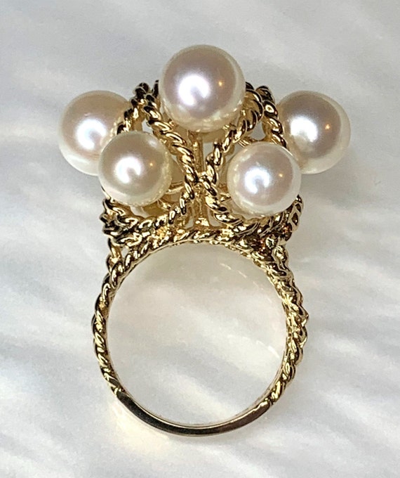 Pearl Ring, Vintage Pearl Ring, Pearl Gold Ring, … - image 5