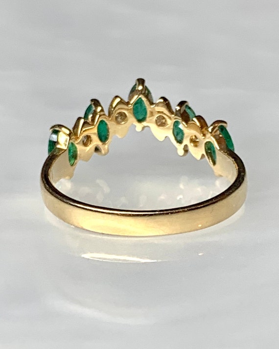 Emerald Diamond Eternity Band, Emerald Ring For W… - image 4