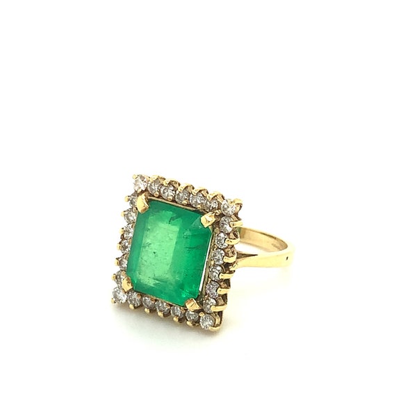 Vintage Emerald Ring, Emerald Cut Emerald Ring, V… - image 7