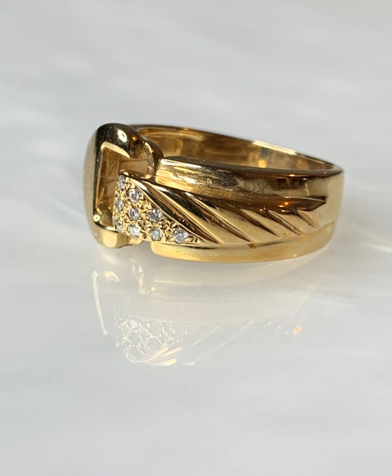 Belt Buckle Ring, Gold Buckle Ring, Gold Rings fo… - image 2