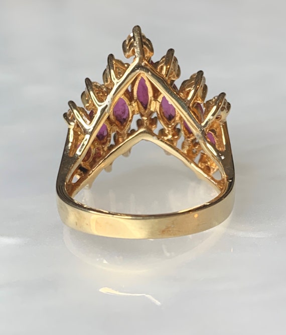 Vintage Ruby Ring, Ruby Ring, Half Eternity Ring … - image 4