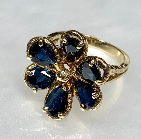 Sapphire Ring For Women, Pear Shaped Sapphire Rin… - image 1