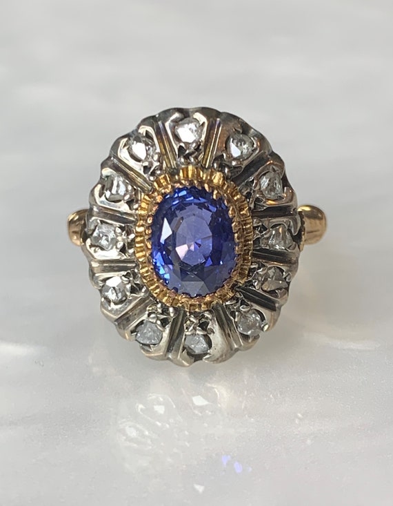 Sapphire Ring, Vintage Sapphire Ring, Sapphire Eng