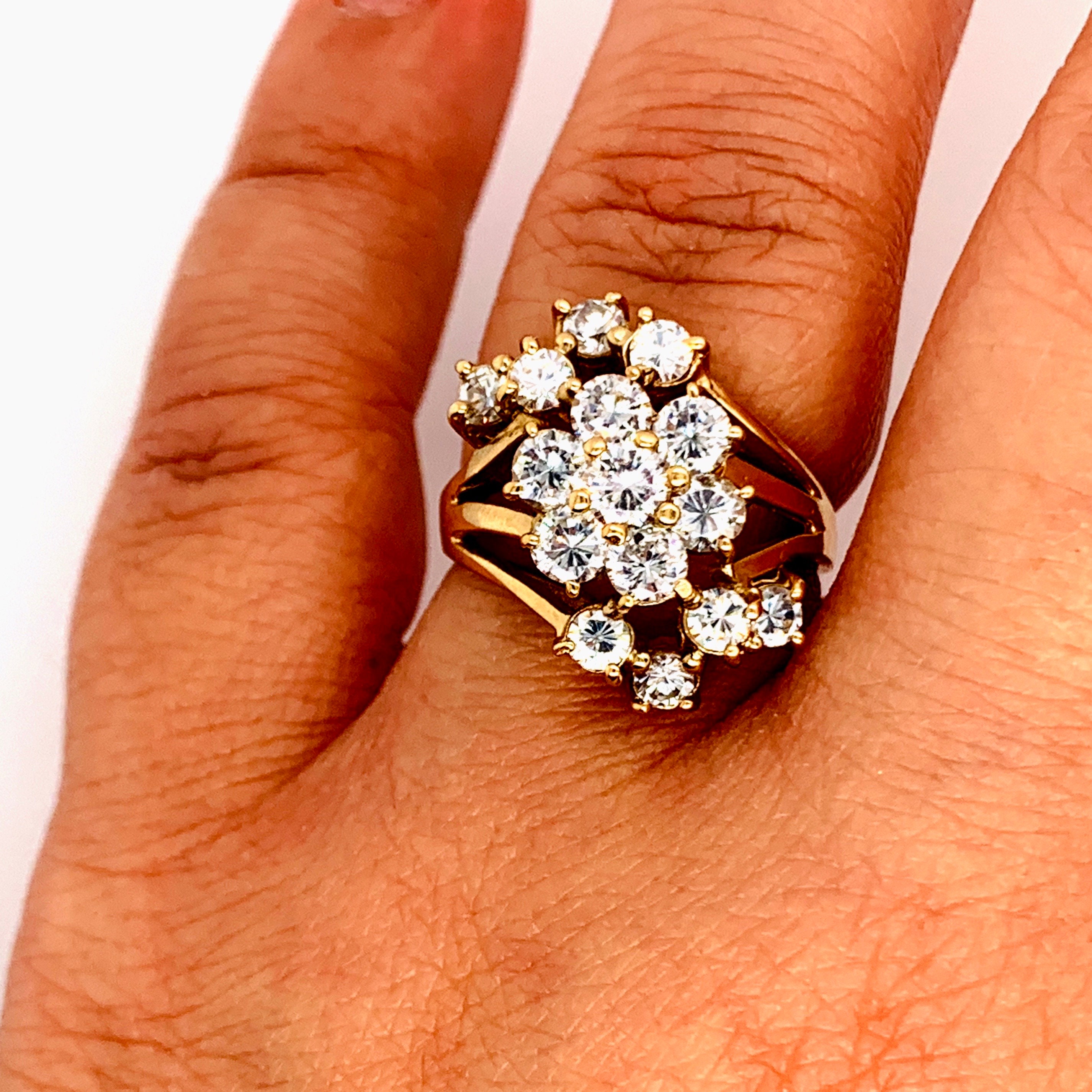 Cubic Zirconia Ring, Cubic Zirconia Ring for Women, Cz Solid Gold Ring