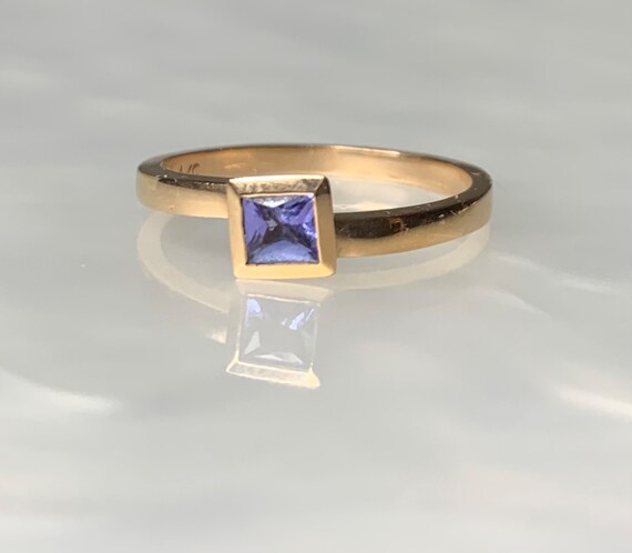Tanzanite Trinity Ring: 14k Gold Stackable Ring S… - image 7