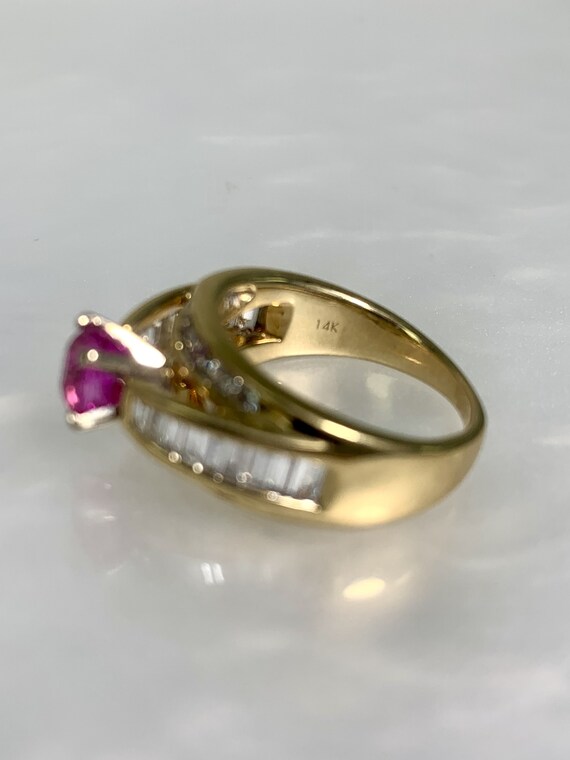 Vintage 14k Gold Ruby Diamond Ring: US 6 1/4 - image 6