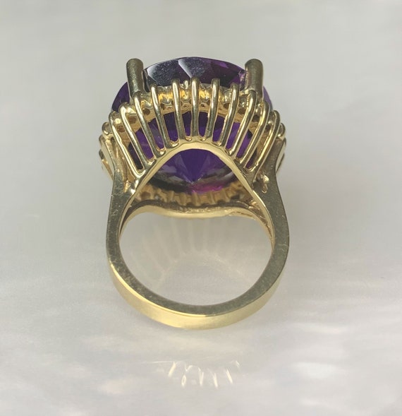 Amethyst Cocktail Ring, Round Amethyst Ring, Amet… - image 4