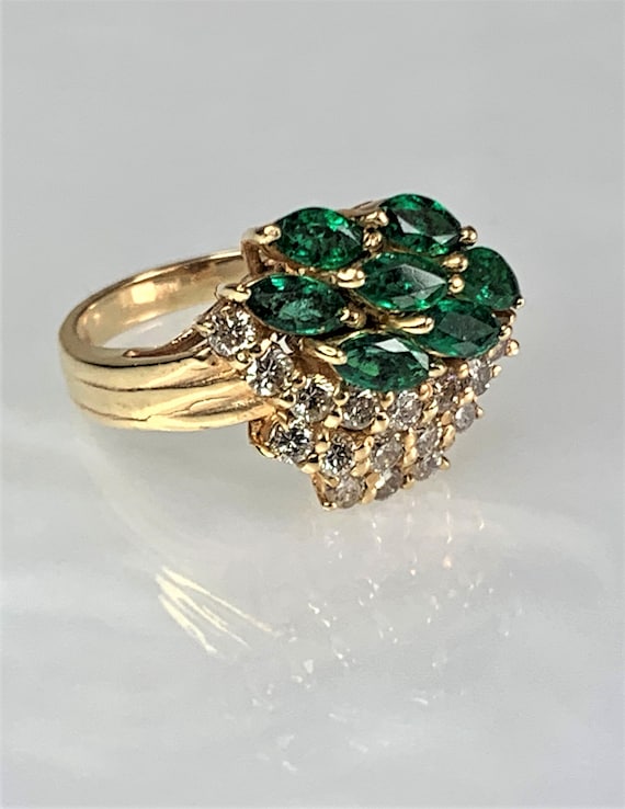 Emerald Ring, Emerald Ring for Women, Emerald Dia… - image 2