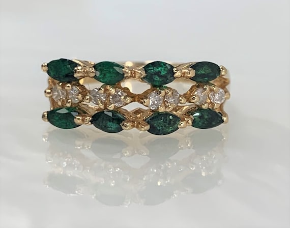 Emerald Eternity Ring, Emerald Eternity Band, Eme… - image 1