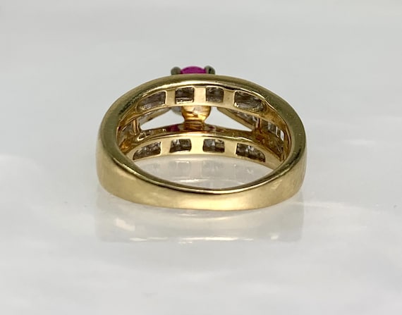 Vintage 14k Gold Ruby Diamond Ring: US 6 1/4 - image 4