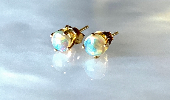 Opal stud earrings, Australian Opal Earrings, Opa… - image 1