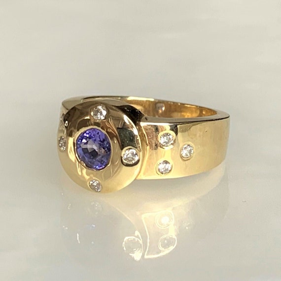 Tanzanite Ring, Galaxy Ring, Tanzanite Jewelry 14k