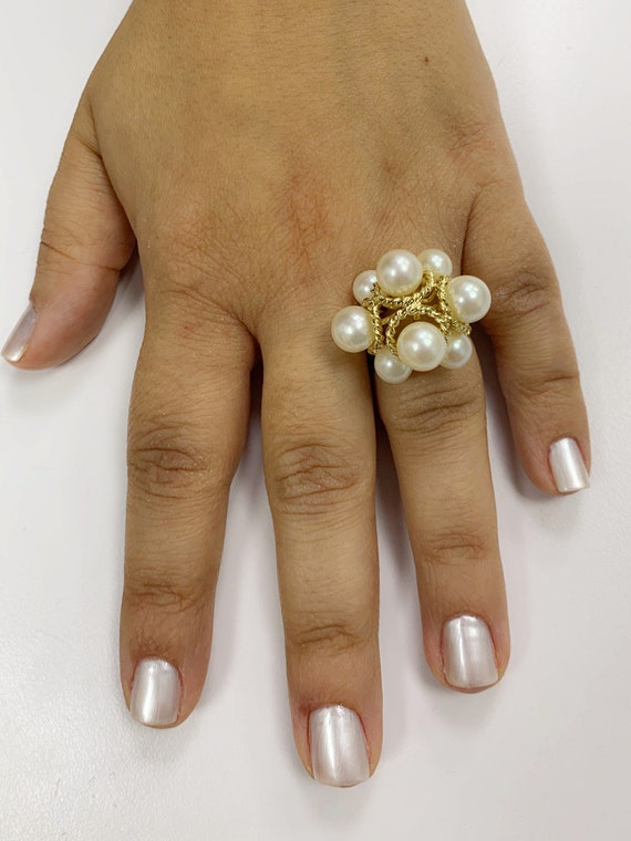 Pearl Ring, Vintage Pearl Ring, Pearl Gold Ring, … - image 6