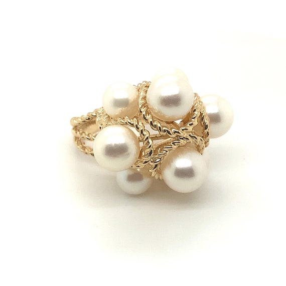 Pearl Ring, Vintage Pearl Ring, Pearl Gold Ring, … - image 8