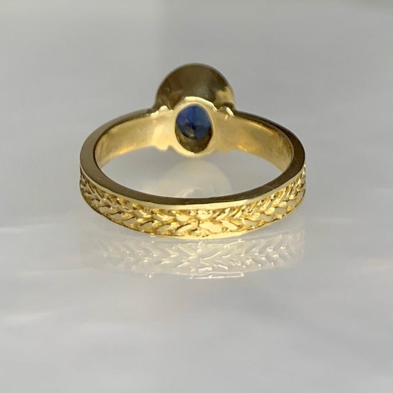 Vintage Sapphire Ring, Sapphire Solitaire Ring, M… - image 4