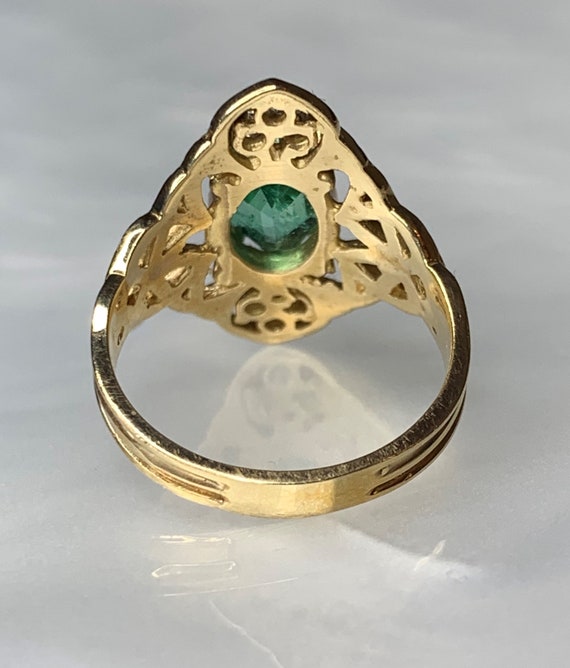 Oval Emerald Ring, Emerald Filigree Ring, Emerald… - image 4