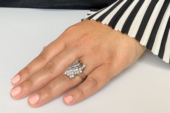Vintage waterfall diamond rings deals