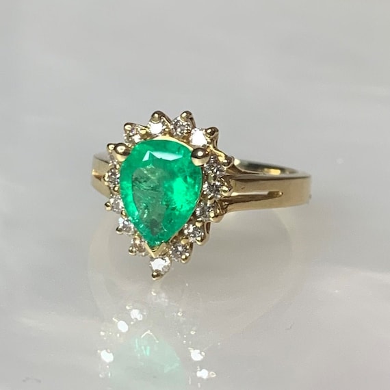 Emerald Ring, Emerald Engagement Ring, Emerald Ri… - image 1