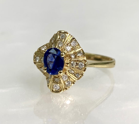 blue sapphire ring, blue sapphire, vintage rings,… - image 2