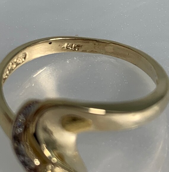 Vintage 14k Gold Trillion Ruby Ring with Diamond … - image 5