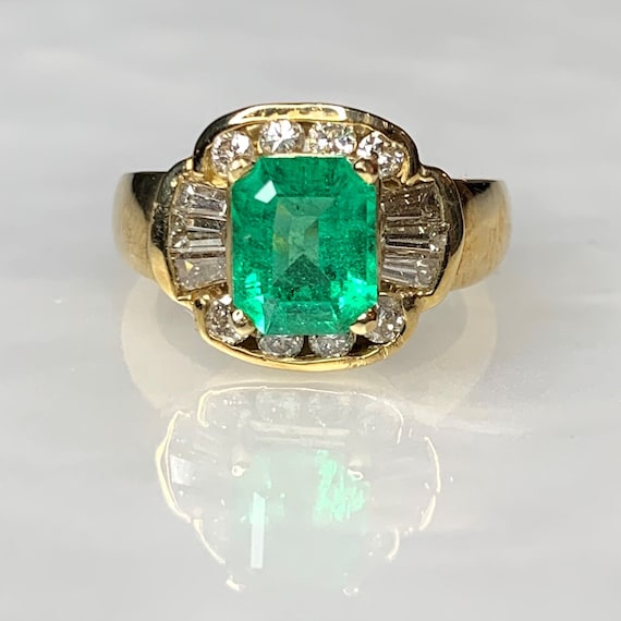 Colombian Emerald Ring, Emerald Ring, Vintage Eme… - image 1