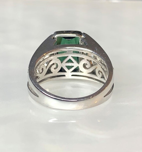 Green Tourmaline Ring, Green Tourmaline Engagemen… - image 4