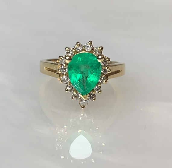 Emerald Ring, Emerald Engagement Ring, Emerald Ri… - image 3