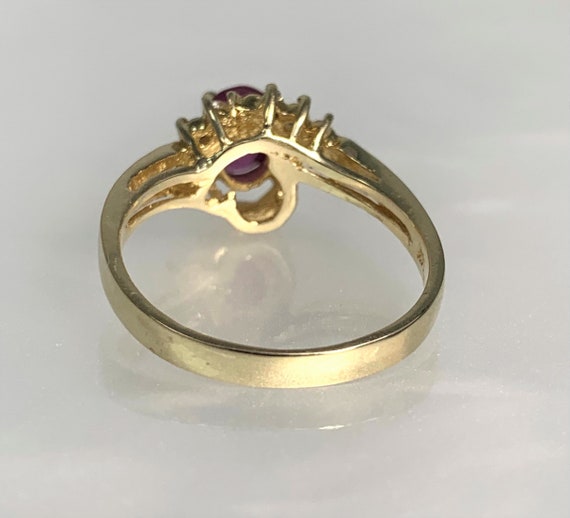 Vintage Oval Ruby Diamond Ring: 14k Gold Gemstone… - image 4