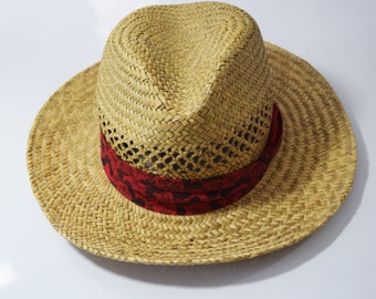 Vintage, Straw Hat with Mickey Mouse Band, Size Medium