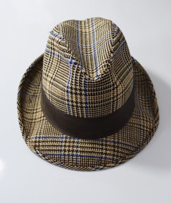 JCPenny Brown Plaid Trilby Hat, circa 1960's - si… - image 3