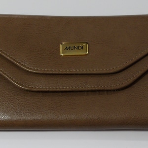 Vintage, Brown MUNDI Hand Crafted Genuine Leather Clutch/Checkbook Holder