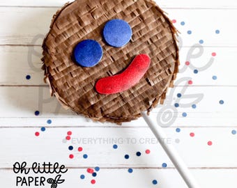 Paleta Payaso Piñata SVG, Cricut & Silhouette Archivo Digital para Corte, Fiestas Infantilesf