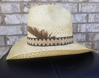 long oval straw cowboy hats