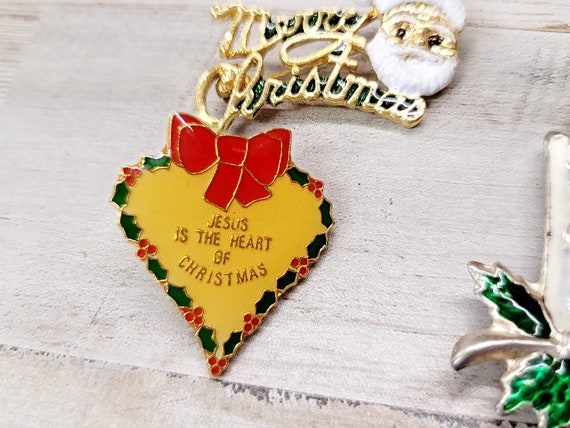 Lot of 5 Vintage Christmas Pins / brooches. - image 2