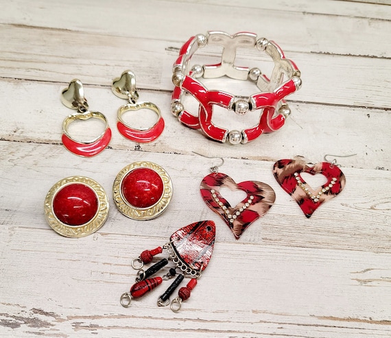 5 Piece Vintage Valentines Day Jewelry Set Wedding Jewelry gift