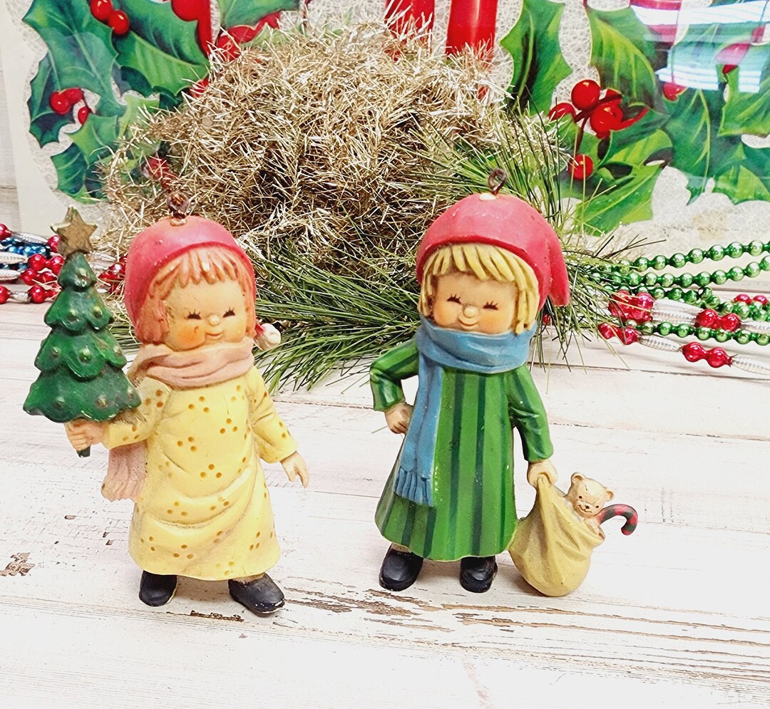 Vintage 1983 Bradford Novelty Christmas Ornaments Boy and Etsy