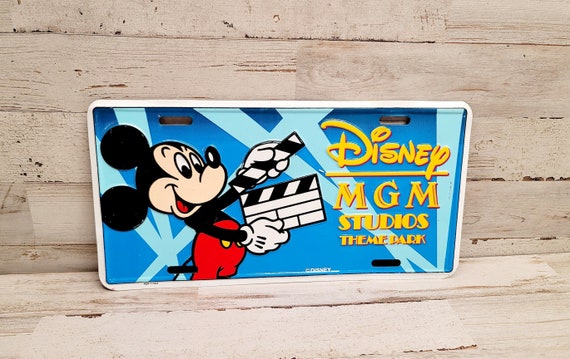 Disney License Plate Metal MGM Studios Theme Park Mickey