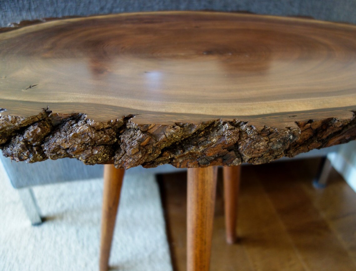 Artisan wood slice table live edge side table tree trunk Etsy
