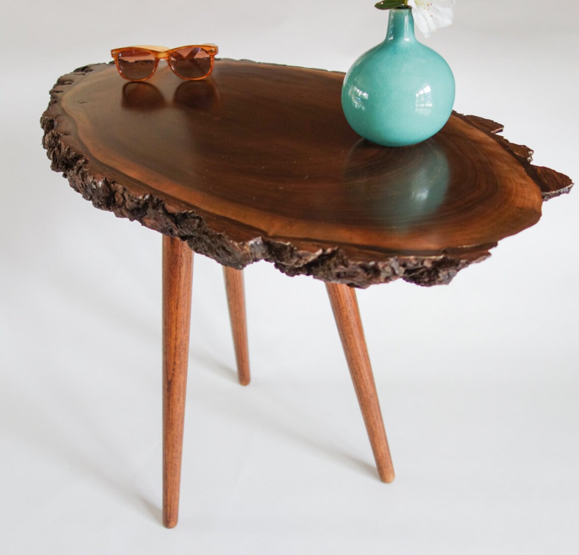 Artisan wood slice table live edge side table tree trunk Etsy