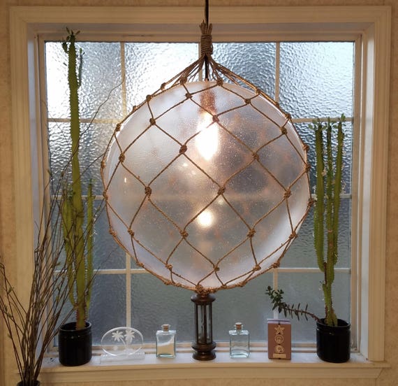 Large Nautical Light Pendant Hanging Lamp Tiki Fishermans Etsy