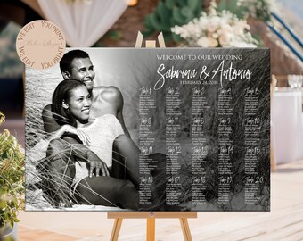 Photo wedding seating chart, wedding seating chart printable Digital sign with photo, table assignment Personalized photo seating plan