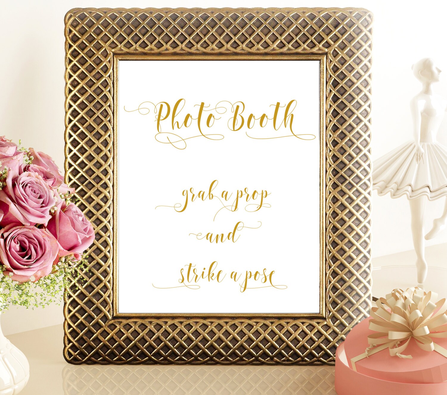 70 SALE Photo Booth Wedding Printable Sign Gold Digital Etsy