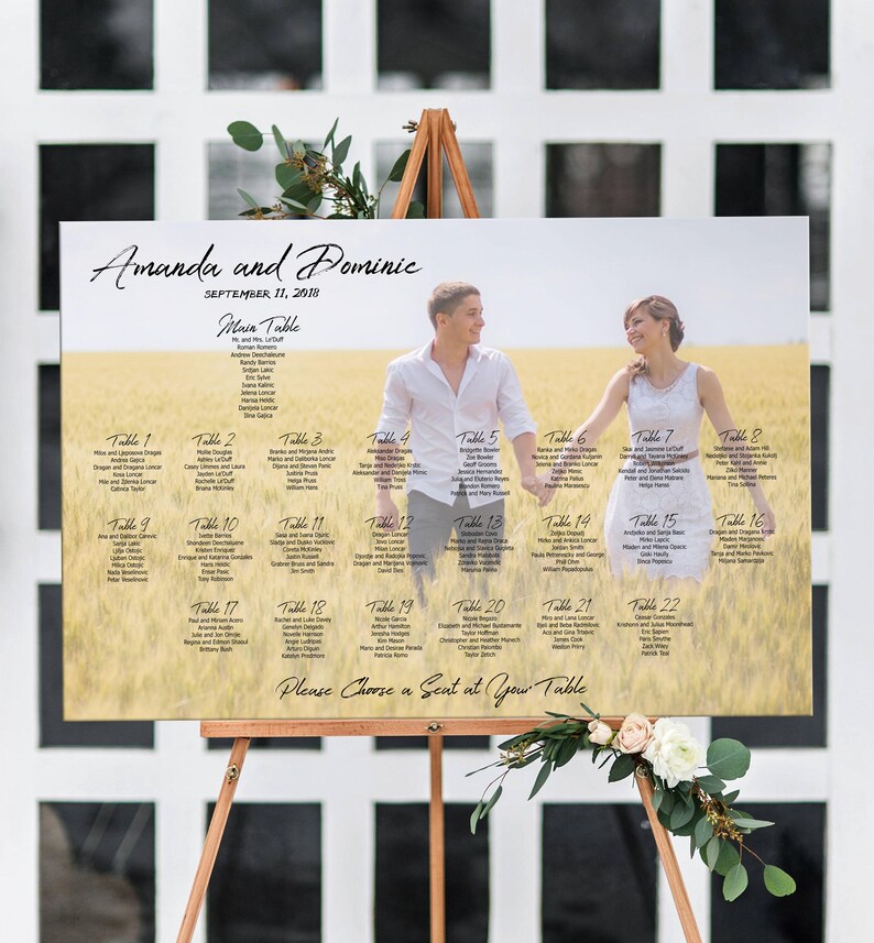 Poster Sizes Photo Wedding Seating Chart Table Assignment Photo Seating Plan Personalized Wedding Printable Digital Table Seating Chart Signs Home Living Gkjwonosari Com