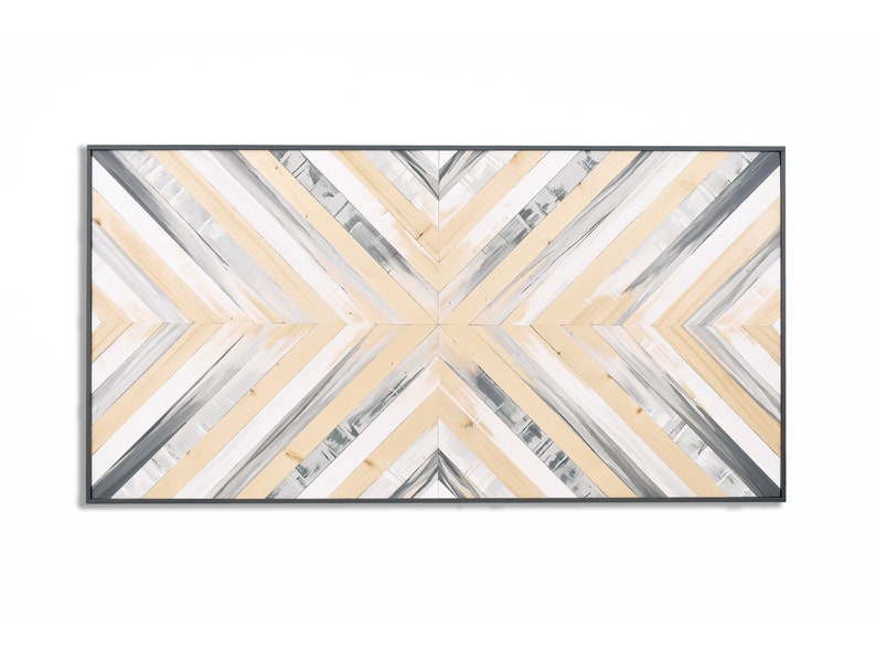 Gray Wood Wall Art White Modern Wood Wall Art Large Wood Etsy