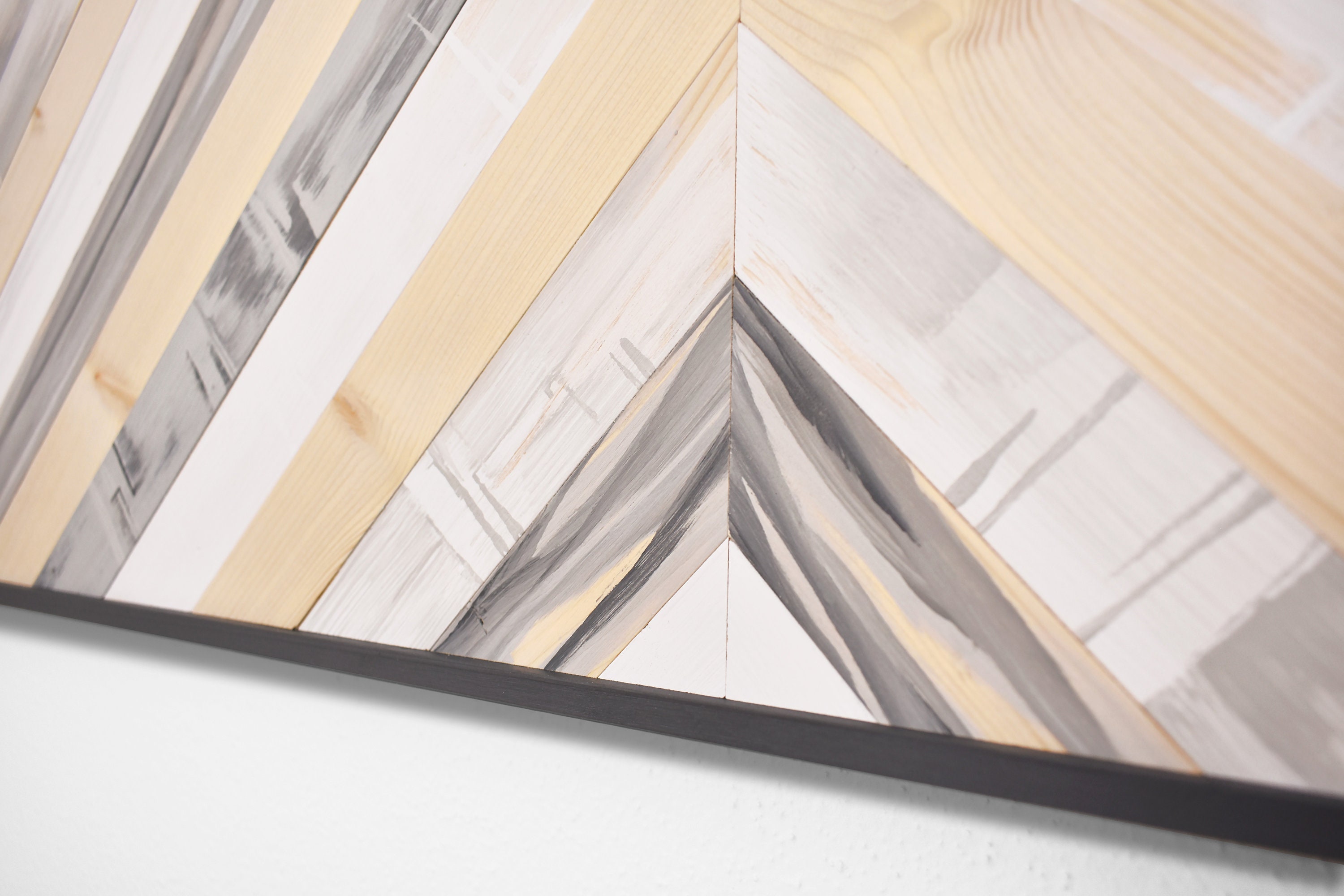 Gray Wood Wall Art White Modern Wood Wall Art Large Wood Etsy