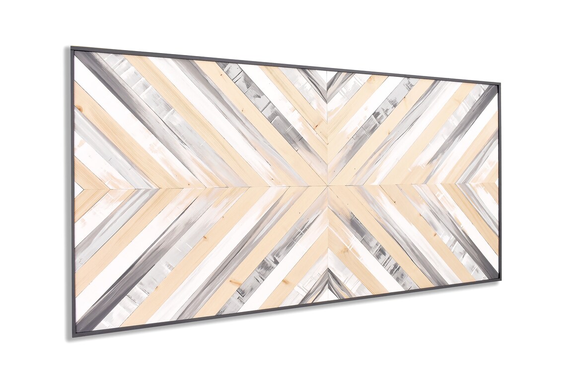 Gray Wood Wall Art White Modern Wood Wall Art Large Wood Etsy